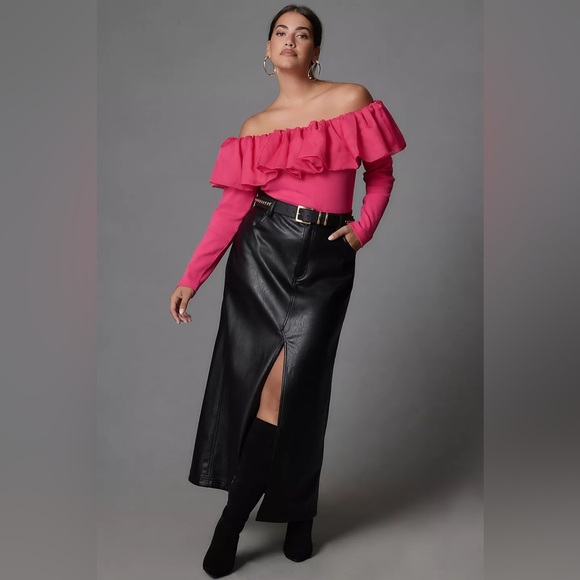 Anthropologie Off-The-Shoulder Organza Ruffle Top - Picture 4 of 16